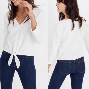 Madewell Textured Tie Front Top